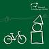 Eine einfache Zeichnung eines Fahrrads und dreier Bauklötzchen